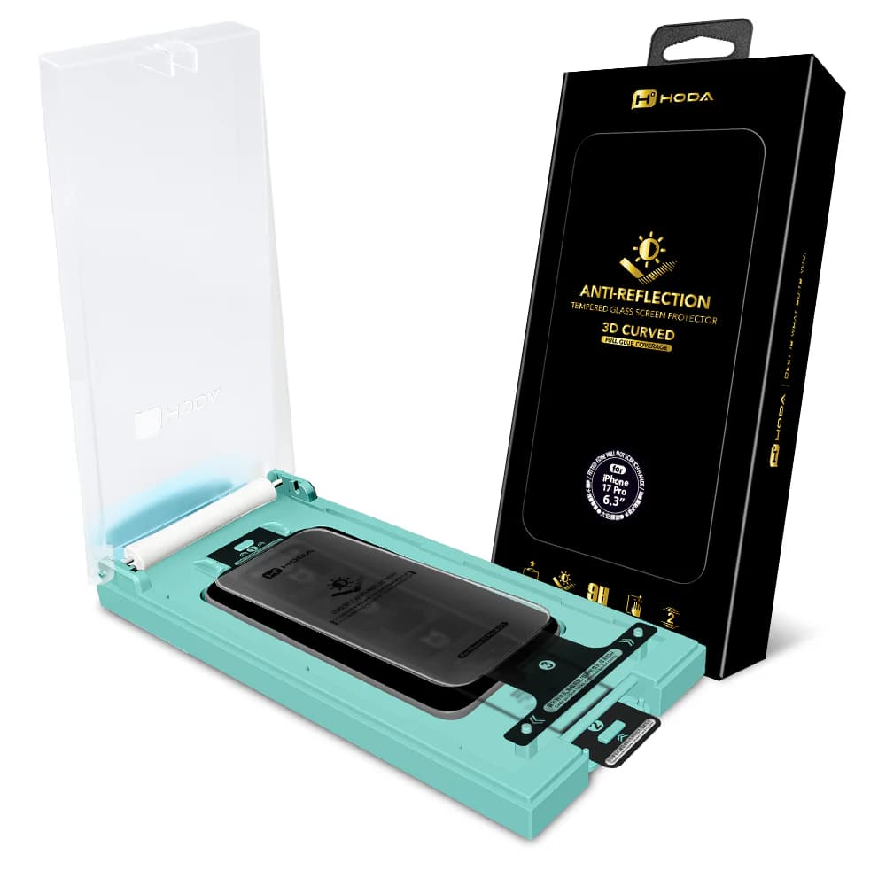 HODA 3D熱彎曲面 AR抗反射玻璃保護貼 附無塵滾輪太空艙貼膜神器 | 
